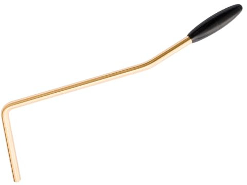 Musiclily Ultra 5 mm Entrada Presión Palanca de Vibrato de Acero Inoxidable Tremolo Arm Whammy Bar para Guitarra Eléctrica Puente Wilkinson Fabricado en Corea, Dorado con Punta Negra