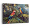 Wandbilder Dekoration Wohnzimmer Ara Papageien Palmen Bilder auf Leinwand 120x80cm Leinwandbild Schlafzimmer Küche Deko Wand Kunstdruck Art Groß XXL Wanddeko Bild Wall Decor Canvas AA120x80-4780