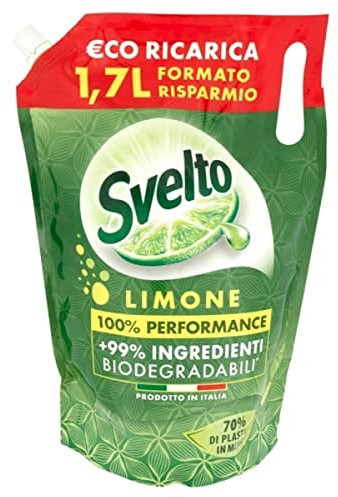 Svelto Eco Ricarica Detersivo Piatti a Mano Limone, 1.7L
