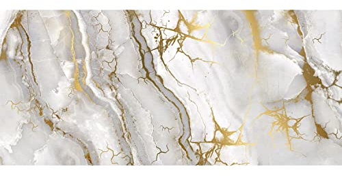 decomonkey Fototapete Marmoroptik 550x250 cm Eckfototapete Design Tapete Fototapeten Tapeten Wandtapete moderne Wand Schlafzimmer Wohnzimmer Büro Flur Steinoptik Abstrakt en Grau