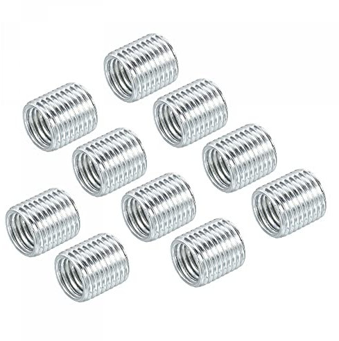 sourcing map Gewinde-Reduziermuttern, Einsatz M10 x 1 mm männlich auf M8 x 1 mm weiblich, Adapter, 10 mm lang, Rohrverschraubung, Umwandlungshülse, Reduzierstück, 12 Stück