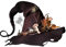 BEAUTYBIGBANG Halloween Party Filz Zauberer Hüte Hexenhüte, Handgemachte Verstellbare Filz Hexenhut für Frauen Hexenhut mit Spinnennetz Hexe Maskerade Cosplay Kopf Dekor (A)