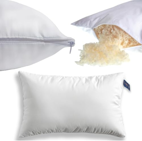Lister Cartwright Wool Pillow Premium Firmness 100% Cotton Cover British Yorkshire Wool Natural Supportive British Regulates Body Temperature Standard UK Size Well sleep (1, White, 70 x 48 cm)