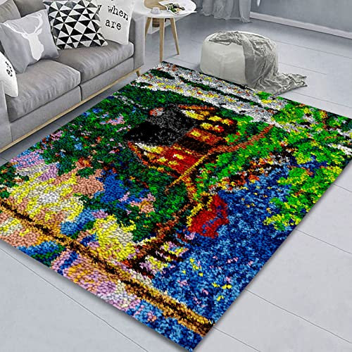 ZIVER DIY Knüpfen Set Erwachsene Teppich Knüpfteppich zum Selber KnüPfen,Knüpf-Sets Knüpfteppich Für Kinder Und Erwachsene Wohnzimmer Teppich Tapisserie.