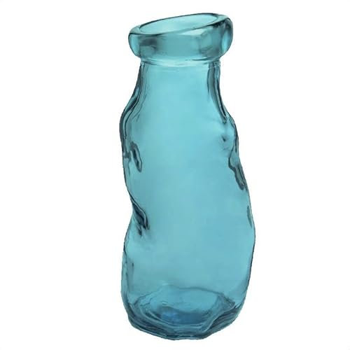 Glasvase, Blumenvase Clumsy massives Glas, Vase für getrocknete Blumen, Trockenblumen, 25 cm Blau, EISBLAU