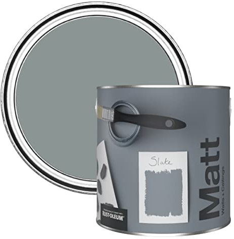 Rust-Oleum Peinture Mate Murs et Plafonds Grise - Ardoise 2,5L