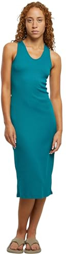 Urban Classics Damen Kleid Ladies Midi Sleeveless Rib Dress watergreen 3XL