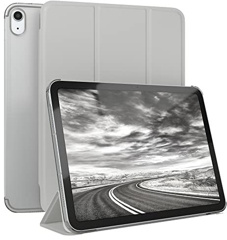 EAZY CASE - Funda Protectora para iPad 10,9 10. Gen Smart Cover Tablet Smartcase de pie Funda abatible con función de pie Función Sleep Wake Up Piel sintética Gris