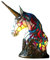 Laluerck Veilleuse en faux vitrail en forme de licorne - Lampe de chambre d'enfant - Décoration de table - Lampe de bureau - Cadeau d'anniversaire
