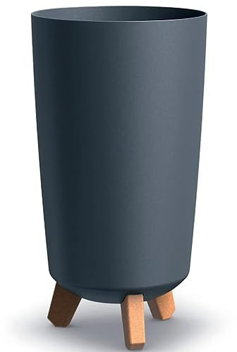 B2C Round Gracia Style Planter With Legs Tall Plant Pot Indoor Outdoor Garden Decor (Anthracite)