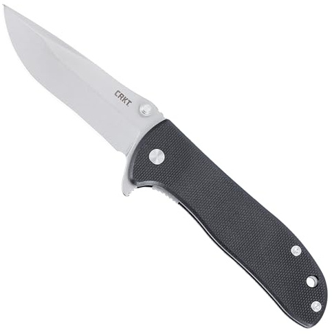 CRKT Drifter Everyday Carry Taschenmesser: Drop Point with D2 Steel Blade, G10 Handle, Liner Lock, 6450D2
