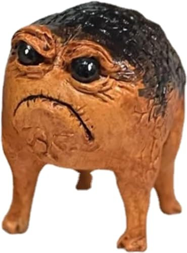 RIBJSHE Grumpy Frog Statue Ugly Angry Frog Statue Outdoor Garden Plant Decorations for Pots Novelty Home Office Desktop Decoration Unique Selrd Gift (1 Pack)