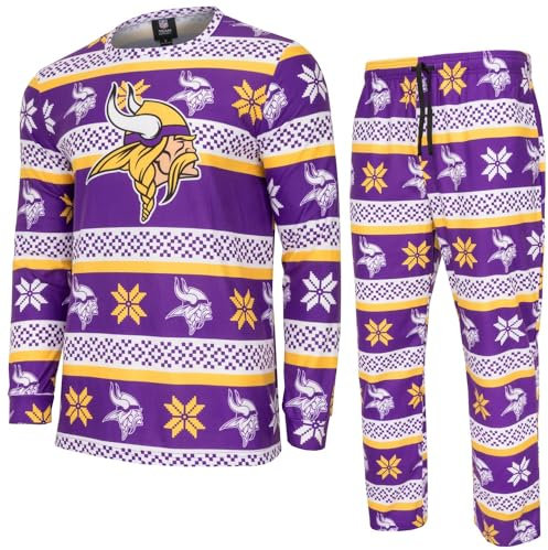 FOCO NFL Winter Xmas Pyjama Schlafanzug Minnesota Vikings - L