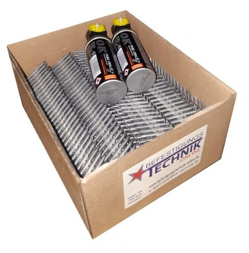 20° Haftennägel 2,8x25mm Ring feuerverzinkt Gas passend für Haftennagler Tjep HA35 Paslode IM200/32