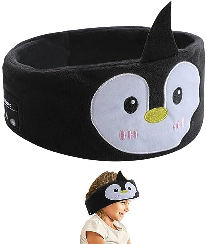 Kids Headband Headphones Wireless, Soft Fleece Headset Cartoon Headphones For Sleeping Adjustable Volume Elastic Headband Hi-Fi Stereo Music Sleep For Travel Sleeping