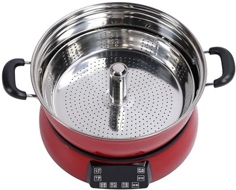 Olla Arrocera Inteligente, Función de Reserva de Eliminación de Azúcar, Olla Arrocera de 6 Litros para Olla Caliente (rojo)