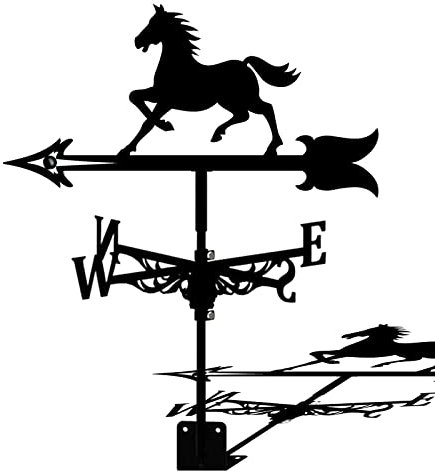 Wetterfahne aus Metall, für Garten, Esel, Pferd, Hirsch, Wetterfahne, Outdoor, Dach, Gartenmontage, Hofdekoration, Wetterfahne, Hof, Anzeige der Windrichtung