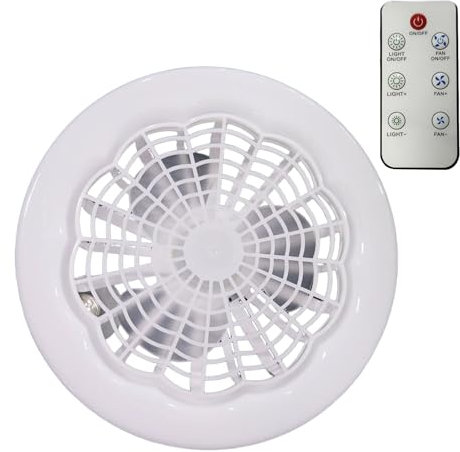Gralara Ventilador de techo con luz, con iluminación de techo E27, luces colgantes para dormitorio, sala de estar, garaje, cafetería y bar