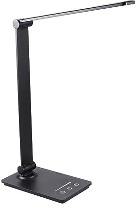 WATIIFUFU 1pc Led Eye Desk Lamp Rechargeable Touch Control Brightness Modes Versatile Reading Office Light USB Charging Design Modern Black Finish