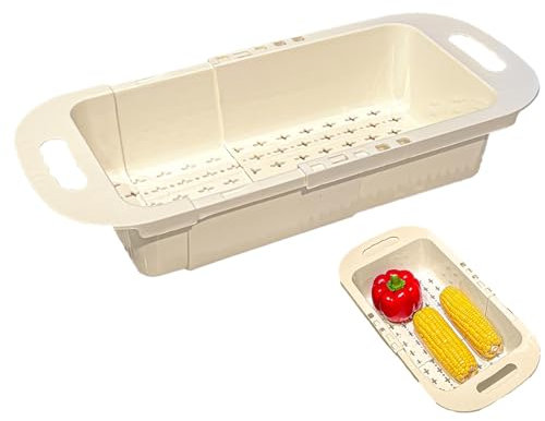 Colador retráctil para fregadero de cocina,Colador retráctil para fregadero - Cesta escurridora de colador de frutas y verduras | Escurridor de cocina, cesta de lavado para fregadero, colador para fre