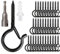 35PCS Black Q Hanger Screw Hooks, 2.2inch With Safety Buckle, Windproof Outdoor Light Wire Ceiling Eye Hooks for Hanging Plants, Fairy Lights, Bird Feeder