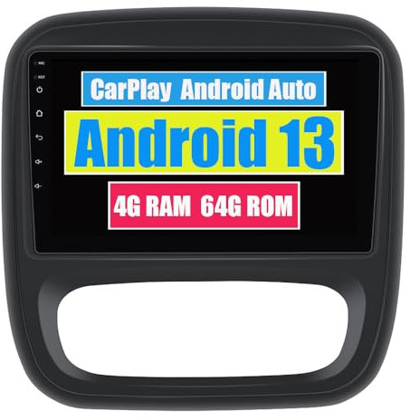 RoverOne Unidad principal estéreo CarPlay para Opel Vauxhall Vivaro B 2014-2018 para Renault Trafic 3 2014-2021 Android Auto pantalla táctil Sat Navi Bluetooth WiFi reproductor de radio
