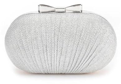 YUEZHAN Abendtasche Damen Clutch Hochzeits-Braut-Clutch-Handtasche Damen Abend Party Tasche Kette Schulter Taschen Elegante Strass-Bankett-Clutch-Geldbörse Silber