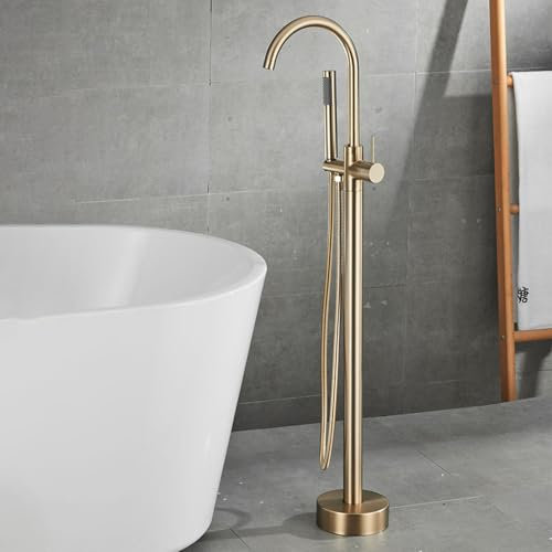 XJTNLB Robinet Baignoire Ilot Or Mitigeur Monocommande Bain Douche Rotatif à 360° Robinet Mitigeur et Douche de Salle de Bain Baignoire-B