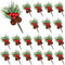 ZFKXGS 35 Stück Weihnachten Künstliche Tannenzweige mit Beeren aus Stechpalmen Tannenzapfen für Weihnachtsdekoration Weihnachtsdeko Rot Adventsdeko Aussen Innen Selber Machen Basteln Advent Tischdeko