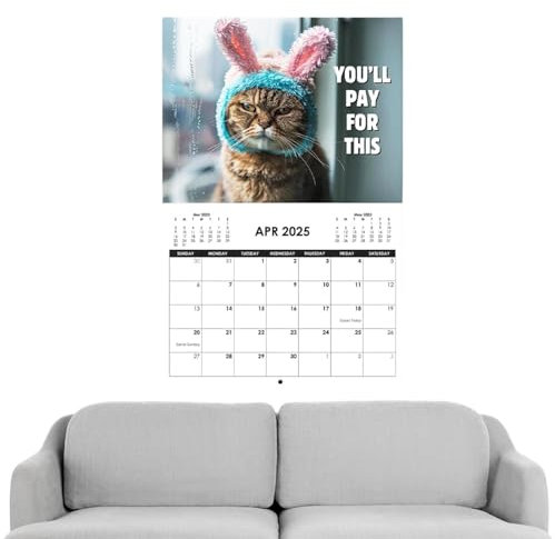 Angry Cat Kalender 2025 - Katzen Adventskalender 2025 - Katzenkalender 2025 Jeder Wandkalender ist sorgfältig verarbeitet, um höchste Qualität zu gewährleisten