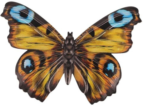 Levemolo Metal Butterfly Wall Decor Outdoor Patio Wall Art Decoration in Yellow Iron Art for Garden and Living Room Interior