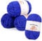 Aeelike 200g(4x50g) Polyacryl Wolle Cotton, 5Ply Baumwolle zum Häkeln, Langlebige Häkelwolle Strickwolle, Bunte Häkelgarn Wool Yarn, Jewel Blue