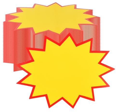 Cozlly Starburst Verkaufsschilder, 100 Stücke Blanko Preisschilder, Einzelhandelsschild, Werbepreis-Kartenanhänger, für Verkaufsförderung, Geschäft, Supermärkten, Ladengeschäft (13 x 17cm)