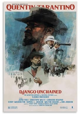 YRUAWRH Django Unchained 2012 (2) Poster, Wandkunst, ästhetisches Cover, Leinwand, Vintage-Poster, dekoratives Gemälde für Schlafzimmer, Wohnzimmer, 40 x 60 cm, ungerahmter Stil