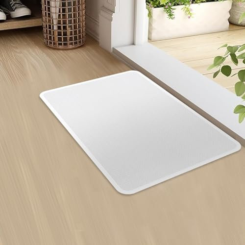 YedZen Fußmatte Innen, 43x75cm rutschfest Waschbar Schmutzfangmatte Innen Fussmatte, Weiß Dünne Eingangstürmatte, Absorbierend Fussmatte Türmatte Innenbereich, Eingangsteppich für Haustür, Eingang