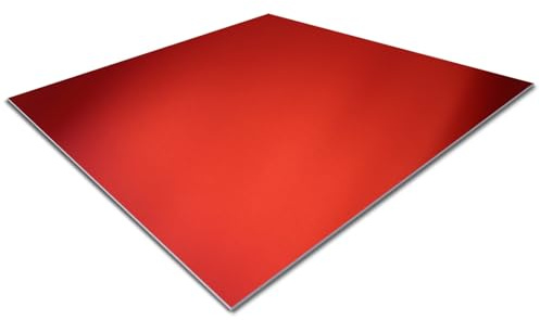 Chapa de aluminio, Placas planas de aluminio anodizado de color rojo, aluminio en blanco grabado, 1,0 mm, 100 x 100 mm(Red)