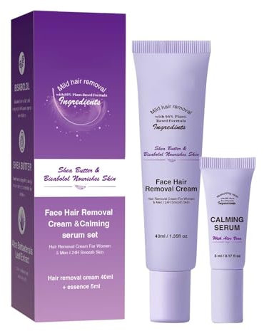 Natürliche Intim-Haarentfernungscreme - Schmerzfreie vegane Haarentferner für empfindliche Haut - Enthaarungscreme für sensible Haut - Minimum an Inhaltsstoffen & angenehmer Duft - 4.40ml + 5ml essenz