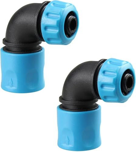 Gartenschlauch Schnellkupplung Winkeladapter, 2 Stück Schlauchverbinder 1/2 Zoll Gartenschlauch Anschluss Schlauchanschluss 90 Grad Schlauchkupplung für Bewässerung Autowäsche Bewässerung (A)