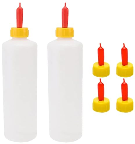 2 Pack Lamb Nursing Feeder Bottle 500ml Pvc Farm Ranch | Easy to Clean, Sturdy Construction, for Goats, Livestock Feeding Supplies