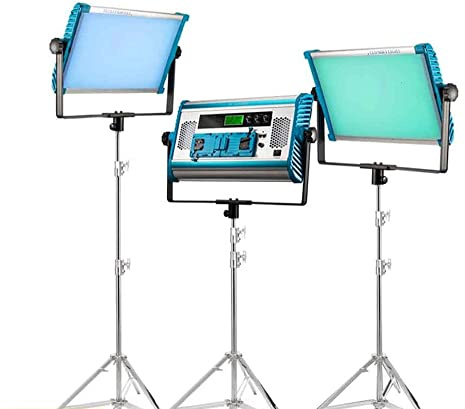 Yidoblo Lampe vidéo LED RGBW 96W à intensité variable:2800-9900K CRI 96+ LED Panel Light,contrôle APP,support d'éclairage pour la photographie en studio YouTube,prise de vue vidéo(3 paquets)