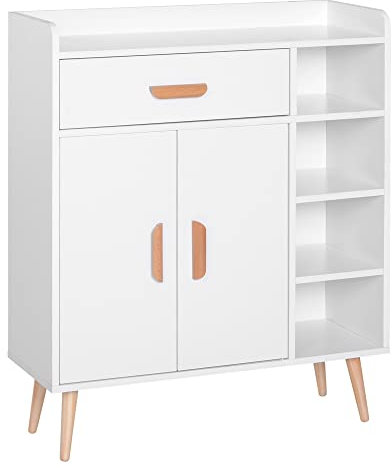 HOMCOM Sideboard, Side Cabinet, Floor Cupboard with Storage Drawer for Hallway, Kitchen, Bedroom, Living Room, White
