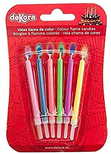 Dekora - Originelle Geburstagskerze-Deko Kerzen | Kerzen Set für Kerzen Deko von Assortierte Farben - Kerze mit farbigen Flammen