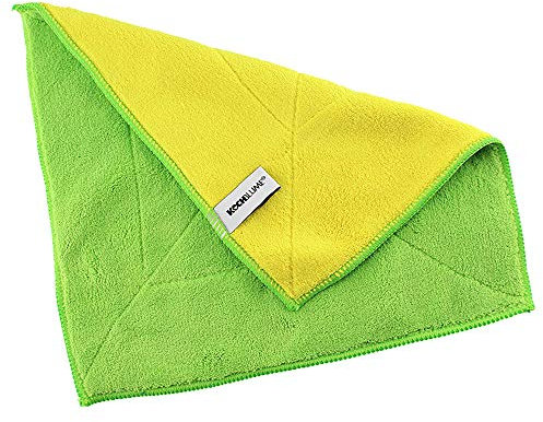 Kochblume Microfasertuch Set, 5-teilig | Premium Microfaser | Set in der bunten Box (grün-gelb)