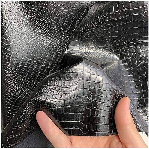 Weiche Kunstlederblätter Kunstleder Vinylgewebe, Krokodilleder Wie Schwarze Schneiderkleidung PU Kunstleder Stoff Meterware 100x140cm
