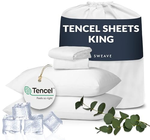 Eukalyptus-Bettlaken für King-Size-Betten – optimale Mischung aus Bio-Tencel und luxuriöser ägyptischer Baumwolle, natürlich kühl, hypoallergen, Hotel-ähnliches leicht, knuspriges Perkal-Gewebe