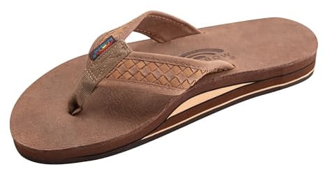 Rainbow Sandals The Bentley Herren Luxus-Leder – doppellagiger Bogen, handgewebter Riemen