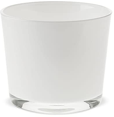 matches21 Glastopf Topf rund Pflanzgefäß Teelichtglas Übertopf Pflanztopf Blumentopf Glas weiß 1 STK Ø 11,5x11 cm