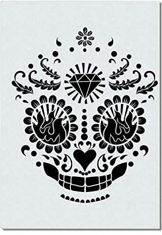 Herterich Products Airbrush Schablone für Sugar Skull - Tattoo und Graffiti Stencil Vorlage