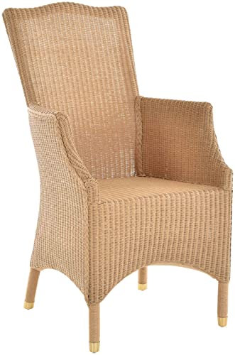 korb.outlet Loomsessel Esszimmersessel aus Loom Esszimmerstuhl mit Armlehne (Honig)