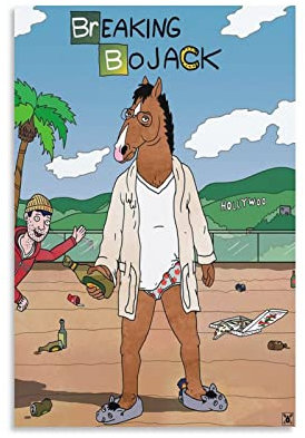 BoJack Horseman Poster Hollywoo Dekorative Malerei Leinwand Wandkunst Wohnzimmer Poster Gemälde 30 x 45 cm